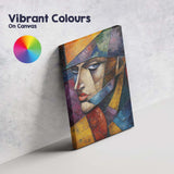 Textured Cubist Female Portrait Abstract Palette Knife Painting Canvas Wall Art Print Decor Picture Ready to Hang