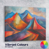 Colourful Abstract Mountain Peaks Textured Landscape Painting Canvas Wall Art Print Decor Picture Ready to Hang