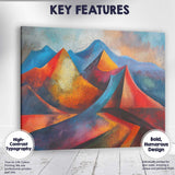 Colourful Abstract Mountain Peaks Textured Landscape Painting Canvas Wall Art Print Decor Picture Ready to Hang
