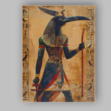 Egyptian God Thoth Sacred Ibis Hieroglyphic Artwork Canvas Wall Art Print Decor Picture Ready to Hang