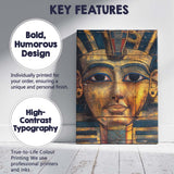 Golden Pharaoh Death Mask Ancient Egypt Portrait Canvas Wall Art Print Decor Picture Ready to Hang