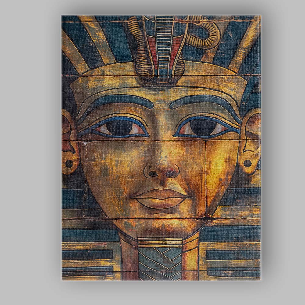 Golden Pharaoh Death Mask Ancient Egypt Portrait Canvas Wall Art Print Decor Picture Ready to Hang