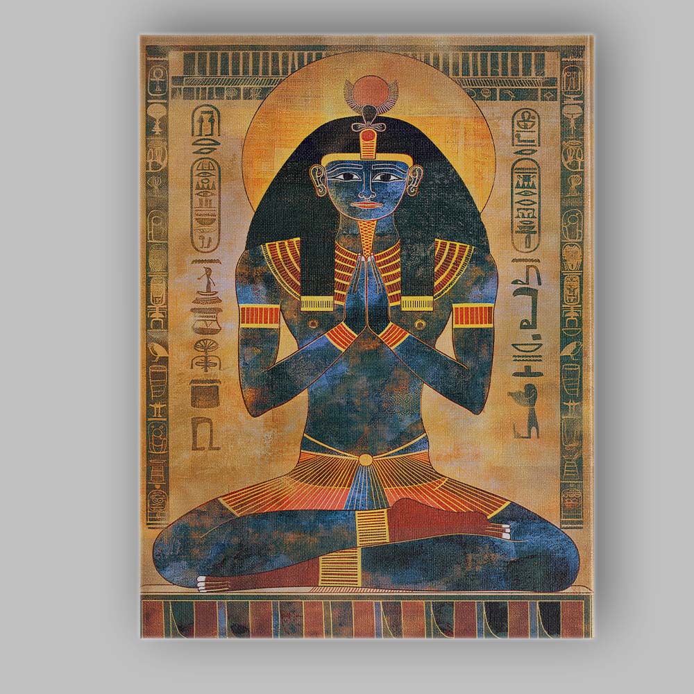 Ancient Egyptian Goddess Prayer Hieroglyphic Temple Art Canvas Wall Art Print Decor Picture Ready to Hang