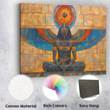 Seated Egyptian Goddess with Blue Wings Temple Wall Art Canvas Wall Art Print Decor Picture Ready to Hang