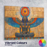 Seated Egyptian Goddess with Blue Wings Temple Wall Art Canvas Wall Art Print Decor Picture Ready to Hang