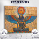 Seated Egyptian Goddess with Blue Wings Temple Wall Art Canvas Wall Art Print Decor Picture Ready to Hang