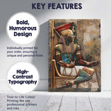 Ancient Egyptian Pharaoh Relief Hieroglyphic Stone Carving Canvas Wall Art Print Decor Picture Ready to Hang