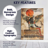 Ancient Egyptian Winged Goddess Hieroglyphic Sun Temple Canvas Wall Art Print Decor Picture Ready to Hang