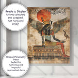 Ancient Egyptian Winged Goddess Hieroglyphic Sun Temple Canvas Wall Art Print Decor Picture Ready to Hang