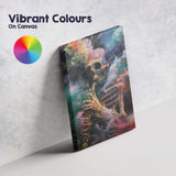 Abstract Skeleton Saxophone Musician Expressionist Painting Canvas Wall Art Print Decor Picture Ready to Hang