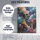 Abstract Skeleton Saxophone Musician Expressionist Painting Canvas Wall Art Print Decor Picture Ready to Hang