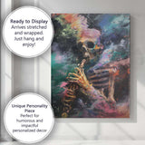 Abstract Skeleton Saxophone Musician Expressionist Painting Canvas Wall Art Print Decor Picture Ready to Hang