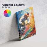 Vibrant Motocross Rider Dynamic Abstract Action Painting Canvas Wall Art Print Decor Picture Ready to Hang