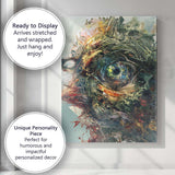 Nature Spirit Woodland Eye Fantasy Mixed Media Portrait Canvas Wall Art Print Decor Picture Ready to Hang