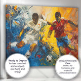 Energetic Football Match Abstract Sports Action Painting Canvas Wall Art Print Decor Picture Ready to Hang