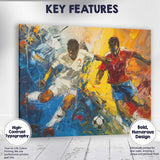 Energetic Football Match Abstract Sports Action Painting Canvas Wall Art Print Decor Picture Ready to Hang