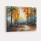 Autumn Woodland Watercolour Forest Path Landscape Canvas Wall Art Print Decor Picture Ready to Hang