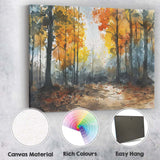 Autumn Woodland Watercolour Forest Path Landscape Canvas Wall Art Print Decor Picture Ready to Hang