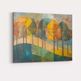 Modern Geometric Forest Hills Abstract Landscape Canvas Wall Art Print Decor Picture Ready to Hang