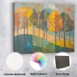 Modern Geometric Forest Hills Abstract Landscape Canvas Wall Art Print Decor Picture Ready to Hang