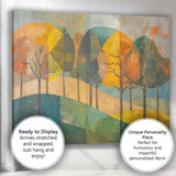 Modern Geometric Forest Hills Abstract Landscape Canvas Wall Art Print Decor Picture Ready to Hang