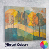 Modern Geometric Forest Hills Abstract Landscape Canvas Wall Art Print Decor Picture Ready to Hang