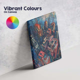 Colourful Futuristic Metropolis Skyline Aerial Cityscape Canvas Wall Art Print Decor Picture Ready to Hang