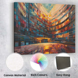 Contemporary Curved Glass Office Building Abstract Architectural Canvas Wall Art Print Decor Picture Ready to Hang