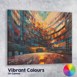 Contemporary Curved Glass Office Building Abstract Architectural Canvas Wall Art Print Decor Picture Ready to Hang