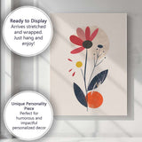 Minimalist Abstract Red Flower Botanical Illustration Canvas Wall Art Print Decor Picture Ready to Hang