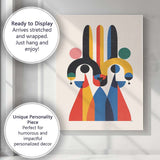 Mid Century Modern Geometric Abstract Figures Canvas Wall Art Print Decor Picture Ready to Hang