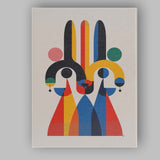 Mid Century Modern Geometric Abstract Figures Canvas Wall Art Print Decor Picture Ready to Hang