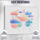 Pastel Dreamy Gradient Rain Clouds Abstract Canvas Wall Art Print Decor Picture Ready to Hang