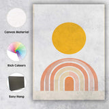 Boho Rainbow Sun Minimalist Scandinavian Geometric Canvas Wall Art Print Decor Picture Ready to Hang