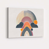 Abstract Rainbow Sunrise Geometric Landscape Boho Canvas Wall Art Print Decor Picture Ready to Hang