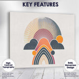 Abstract Rainbow Sunrise Geometric Landscape Boho Canvas Wall Art Print Decor Picture Ready to Hang