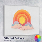 Pastel Layered Rainbow Clouds Paper Cut Abstract Canvas Wall Art Print Decor Picture Ready to Hang
