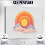 Pastel Layered Rainbow Clouds Paper Cut Abstract Canvas Wall Art Print Decor Picture Ready to Hang