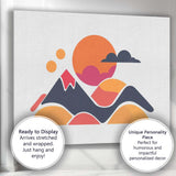 Abstract Sunset Mountains Modern Landscape Illustration Canvas Wall Art Print Decor Picture Ready to Hang