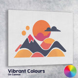 Abstract Sunset Mountains Modern Landscape Illustration Canvas Wall Art Print Decor Picture Ready to Hang