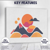 Abstract Sunset Mountains Modern Landscape Illustration Canvas Wall Art Print Decor Picture Ready to Hang