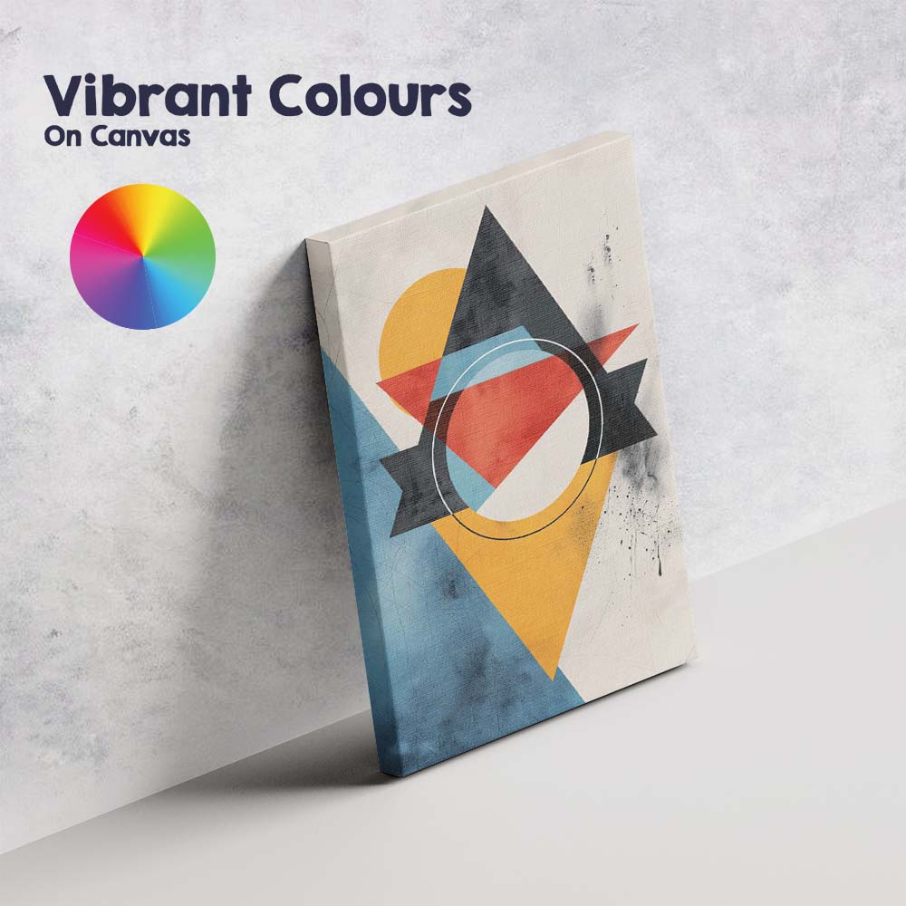 Colourful Abstract Geometric Shapes Modern Minimalist Canvas Wall Art Print Decor Picture Ready to Hang