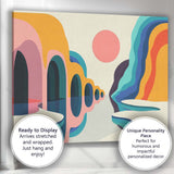Surreal Colourful Abstract Archway Canyon Landscape Canvas Wall Art Print Decor Picture Ready to Hang