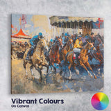 Impressionist Equestrian Carousel Horse Riders Fairground Canvas Wall Art Print Decor Picture Ready to Hang