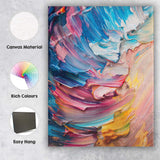 Pastel Blue Pink Abstract Impasto Palette Knife Texture Canvas Wall Art Print Decor Picture Ready to Hang