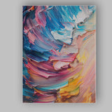 Pastel Blue Pink Abstract Impasto Palette Knife Texture Canvas Wall Art Print Decor Picture Ready to Hang