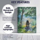 Impressionist Girl by Tranquil Forest Lake Landscape Painting Canvas Wall Art Print Decor Picture Ready to Hang