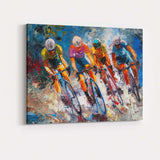 Abstract Cycling Race Peloton Expressionist Painting Canvas Wall Art Print Decor Picture Ready to Hang
