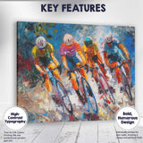 Abstract Cycling Race Peloton Expressionist Painting Canvas Wall Art Print Decor Picture Ready to Hang