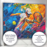 Vibrant Tennis Player Action Abstract Palette Knife Painting Canvas Wall Art Print Decor Picture Ready to Hang